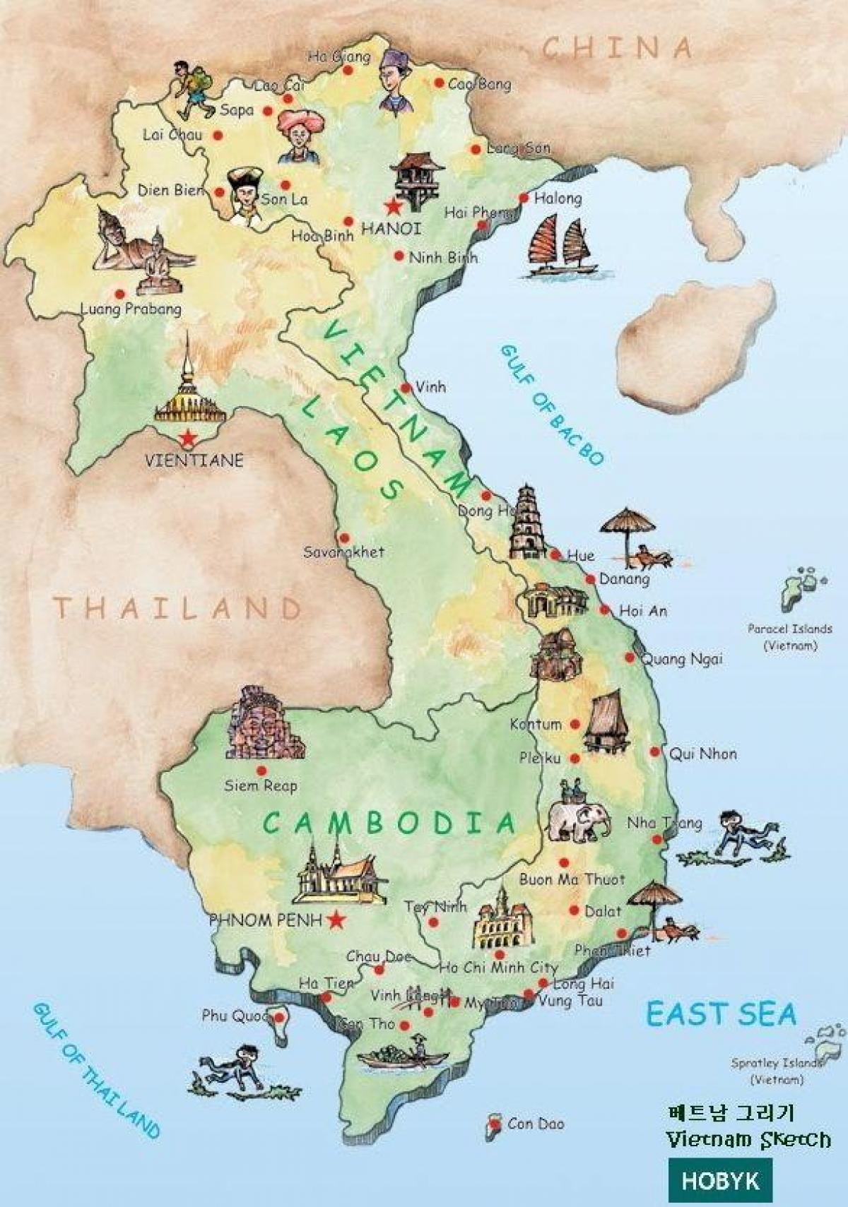ლაოსი ატრაქციონები რუკა