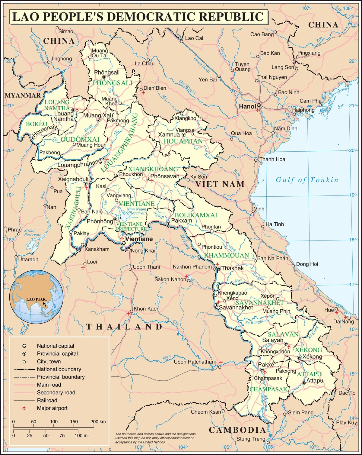 რუკა ლაოსი გზის