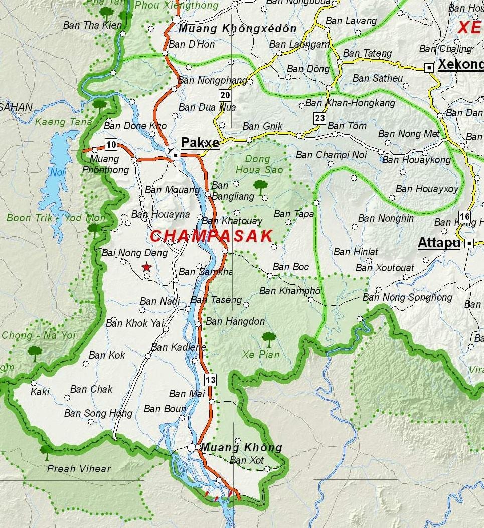 რუკა champasak ლაოსი