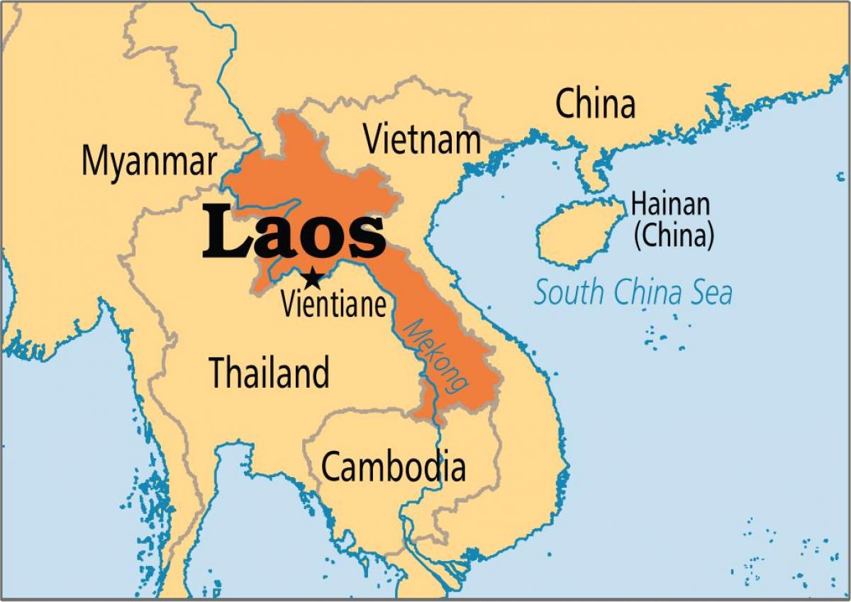 ლაოსი ქვეყანა მსოფლიო რუკაზე