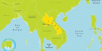 ლაოსი მდებარეობა მსოფლიო რუკა